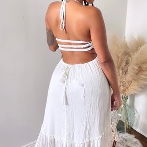 White maxi dress